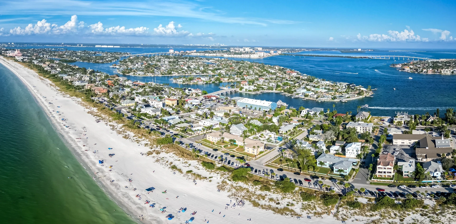 Aerial view of St. Pete Beach Florida.